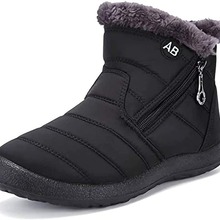 跨境新款外贸保暖雪地靴女加绒毛防水棉鞋中帮防水暖靴子女大码43