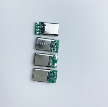 type-c插头 16pin插针数据款 typec四芯公头一体式带板焊线式