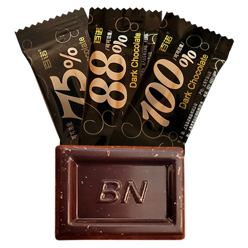 百诺黑巧克力75�0%散装混合500g婚庆结婚喜糖休闲零食品