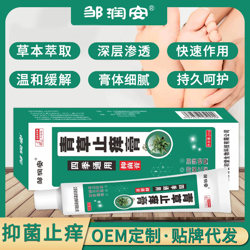 四季青草止痒膏皮肤瘙痒不适祛菌止痒膏脚臭脚痒蚊虫叮咬止痒软膏