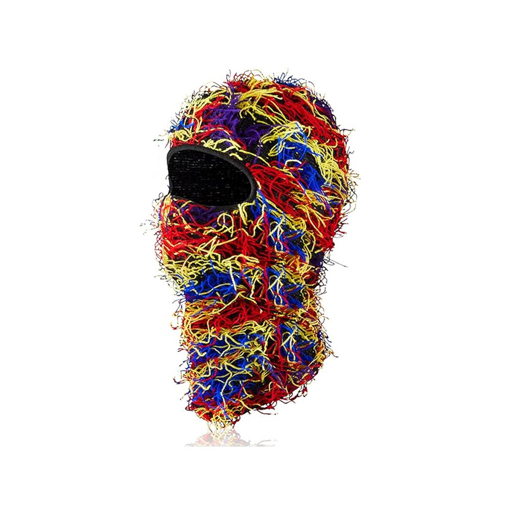 Cross-Border Hot Single Hole Knitted Mask Party Funny Acrylic Wool Balaclava Outdoor Keep Warm Headgear