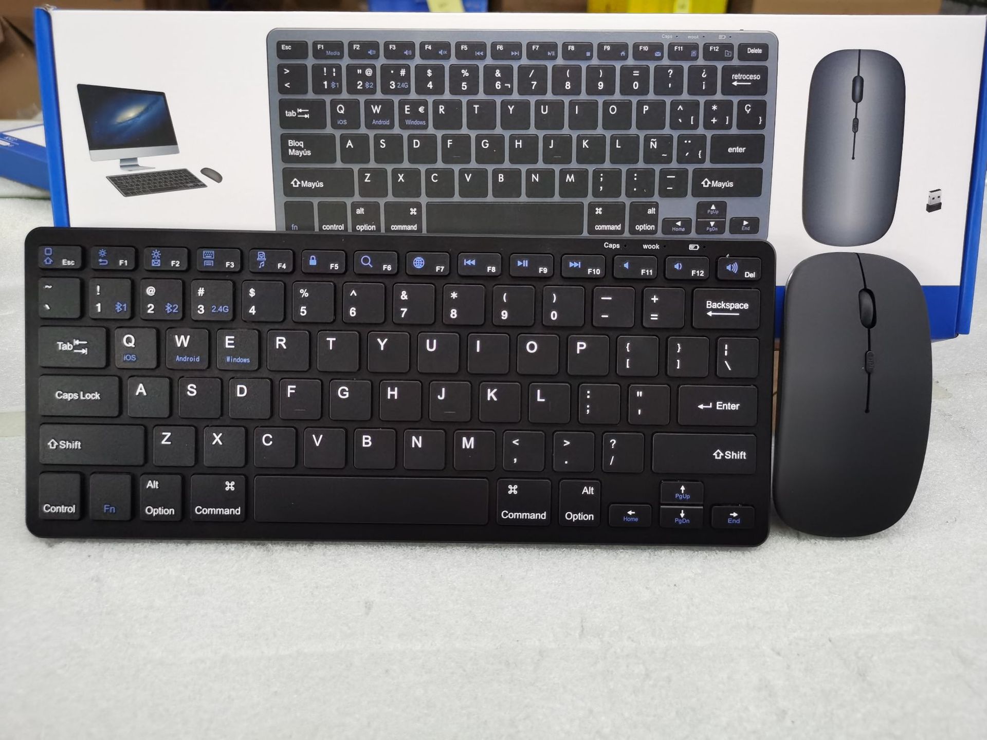 Yixin 922 Charging 2.4G + Bluetooth Three-Model Keyboard and Mouse Set Desktop Computer Laptop IP Phablet