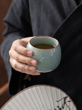 7GWO 汝窑主人杯茶杯开片冰花釉陶瓷可养单杯品茗杯功夫茶具茶碗