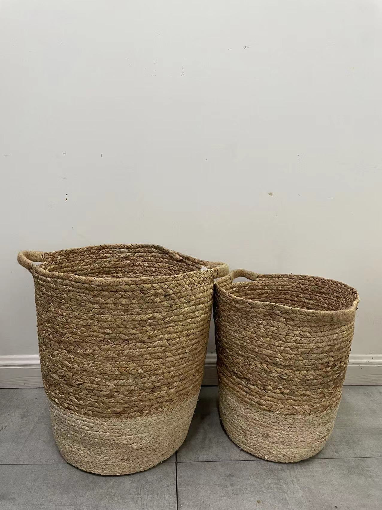 草编收纳筐卧室原色水葫芦草脏衣娄家居大号玩具收纳筐