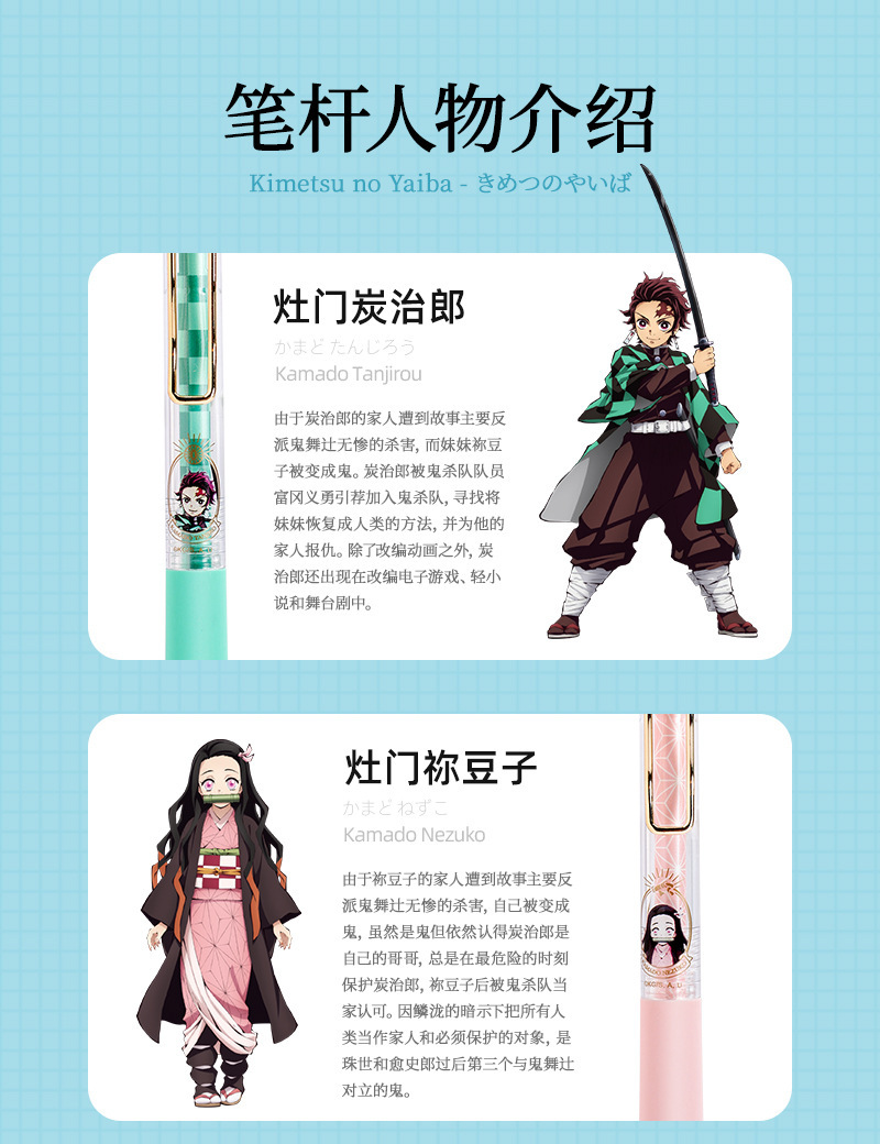 晨光囡茜航海王鬼灭之刃盲盒系列qgpj7204直液式中性笔学生签字笔