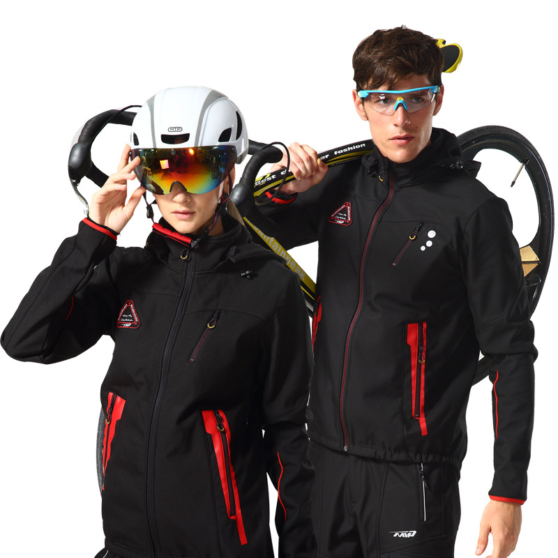 2021新款抓绒骑行服套装秋冬男女长袖保暖山地车自行车服骑行装备