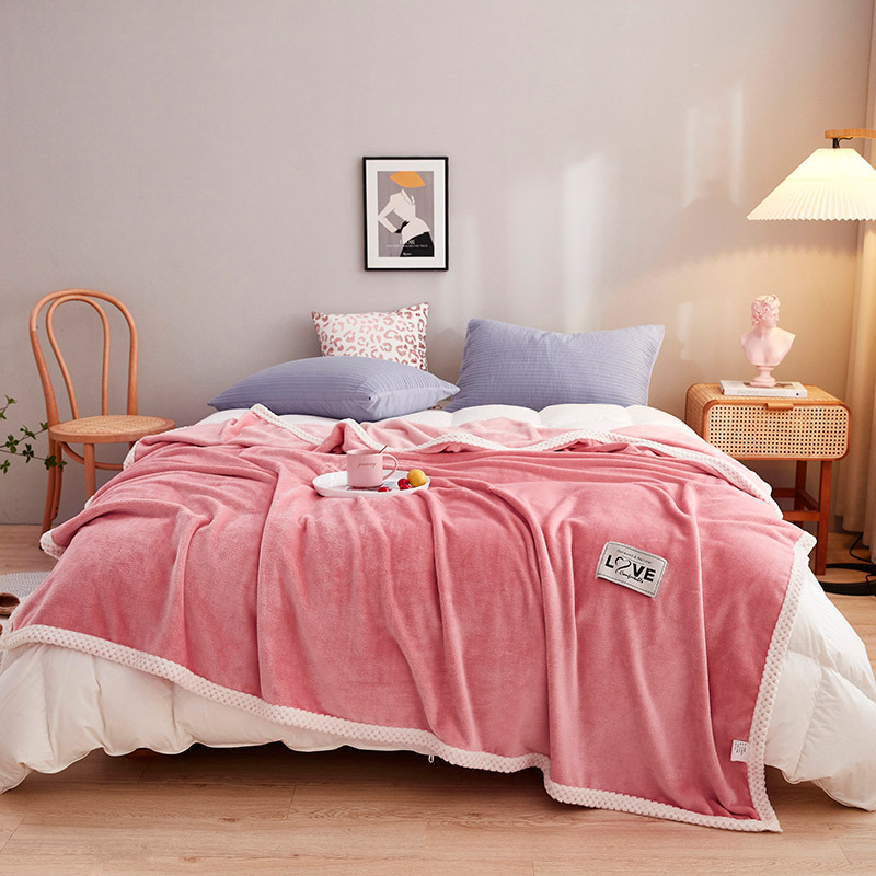 New Pure Color Milk Velvet Blanket Thickened Gift Blanket Sofa Blanket Nap Blanket Flannel Blanket Group Purchase Wholesale
