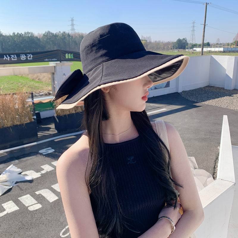 Hat Female 2023 New Big Brim Japanese Style Fisherman Hat Summer UV Sun Shade Sun Protection Hat Seaside Beach Hat