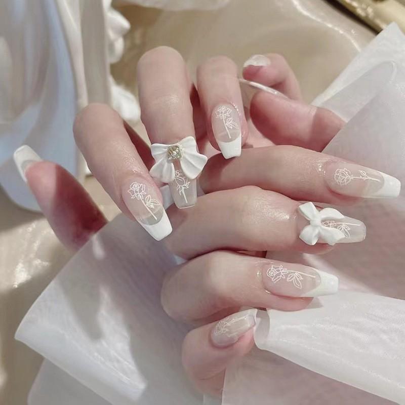 美甲甲片穿戴甲成品指甲贴片长款爱心紫持久防水高级感可拆卸批发