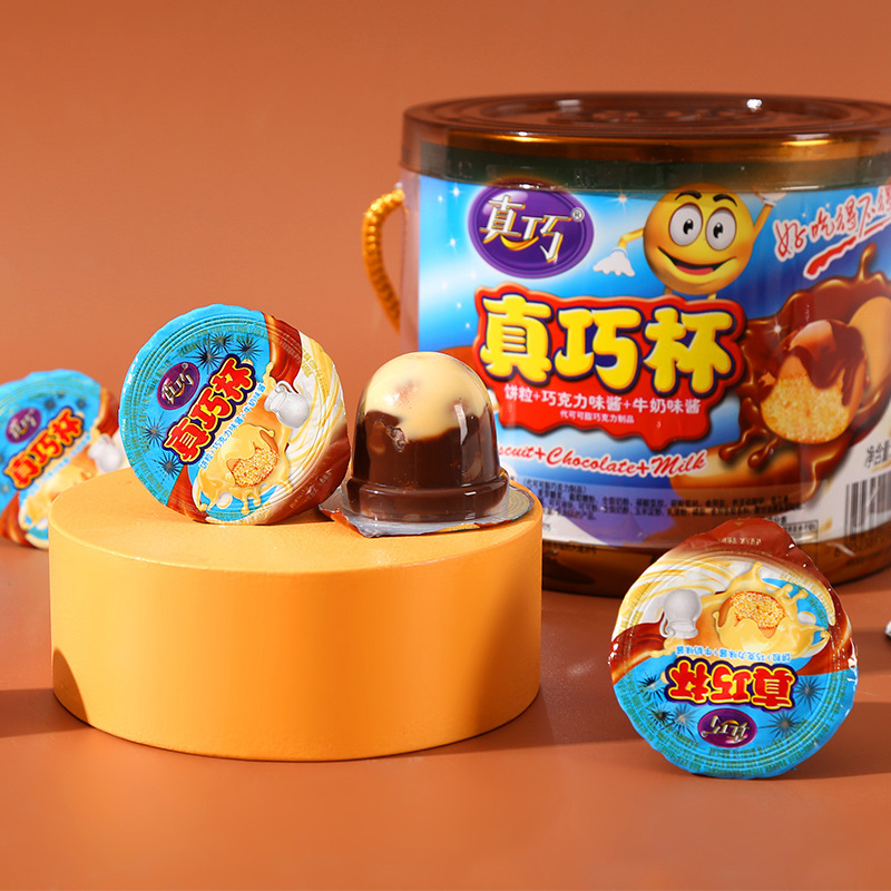 真巧 真巧杯巧克力酱杯巧克力酱杯散装1000g大杯饼干粒酱儿童零食