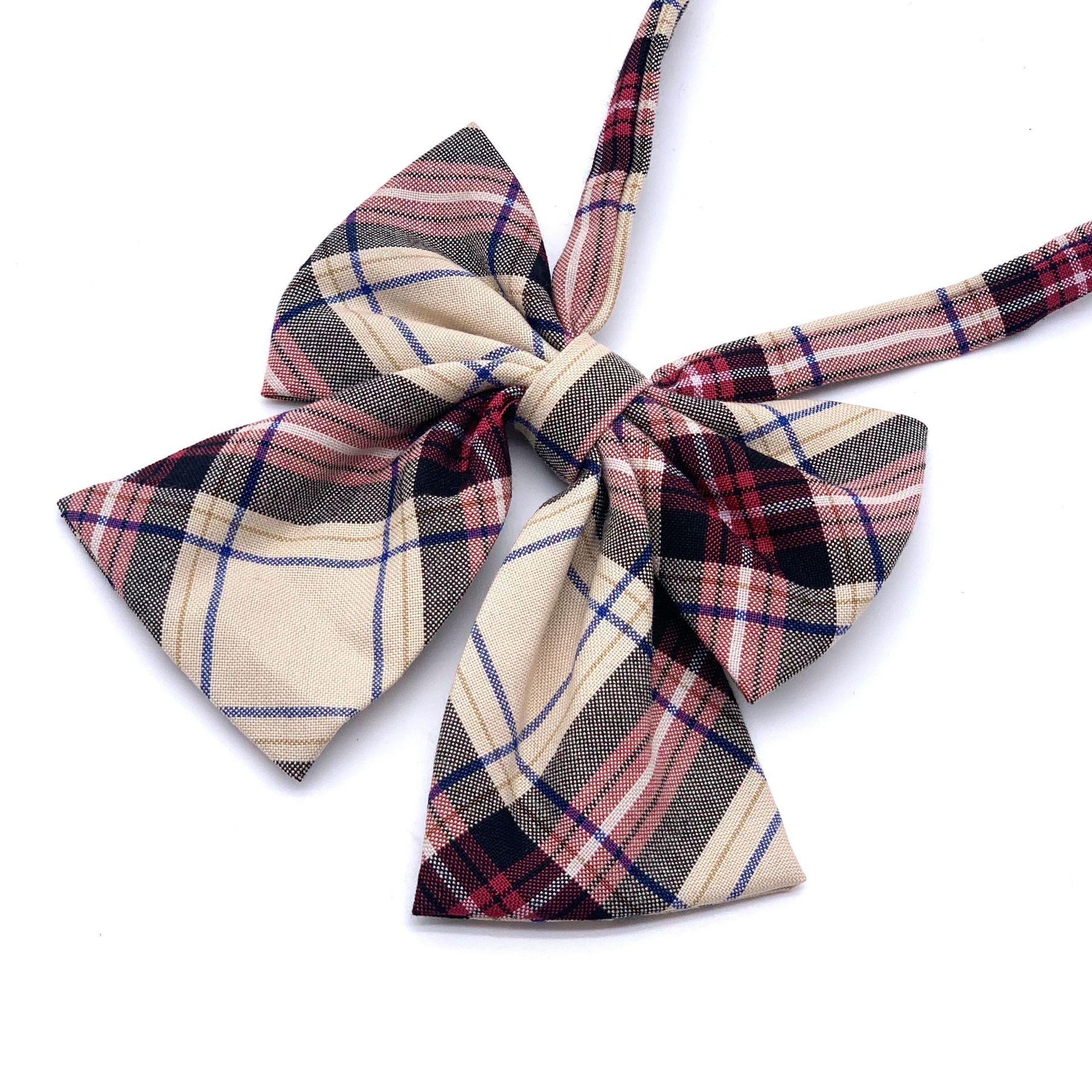 jk领结领花格子日系制服衬衫水手服学院风免打蝴蝶结校服领花