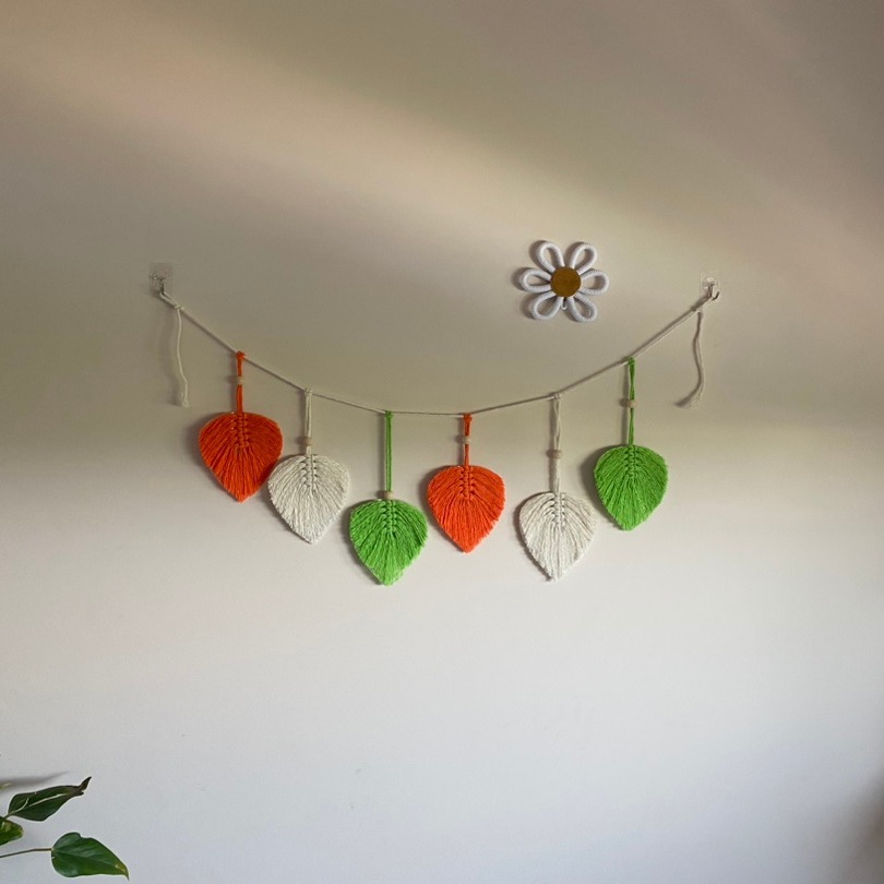 新款创意手工编织棉绳树叶挂毯波西米亚风家居墙面装饰房间壁挂