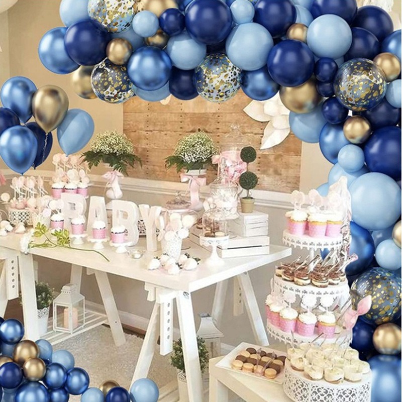 Metal Blue Balloon Garland Arch Set Blue Balloon Boy Birthday Baby Shower Wedding Party Decoration