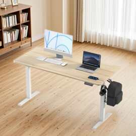 电动升降桌实木智能工作台办公桌子电脑桌电竞桌家用写字学习书桌