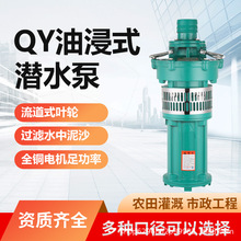 油浸式潜水泵QY潜水泵河湖灌溉抽水泵立式大流量油浸泵380V工用泵