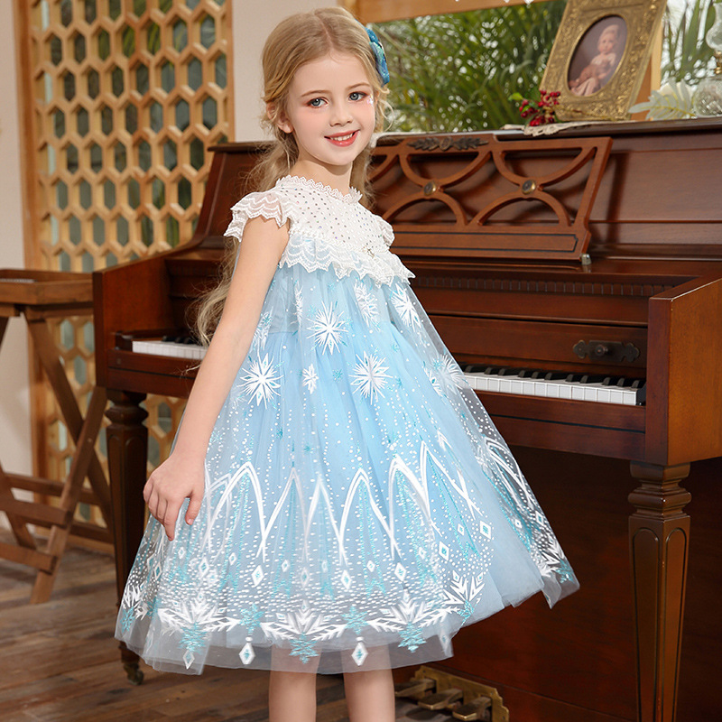 女童新款连衣裙甜美可爱公主裙洋气蓬蓬纱裙小女孩夏季儿童礼服