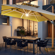 大型号户外遮阳伞高级罗马伞花园庭院室外太阳能LED带灯