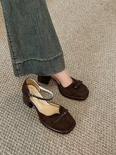 厂家直销玛丽珍浅口单鞋子2024年春夏季新款性感高跟鞋女粗跟