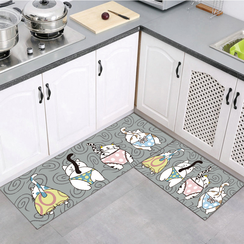 Flannel Cartoon Door Mat Home Bathroom Door Absorbent Non-Slip Mat Bedroom Bedside Carpet