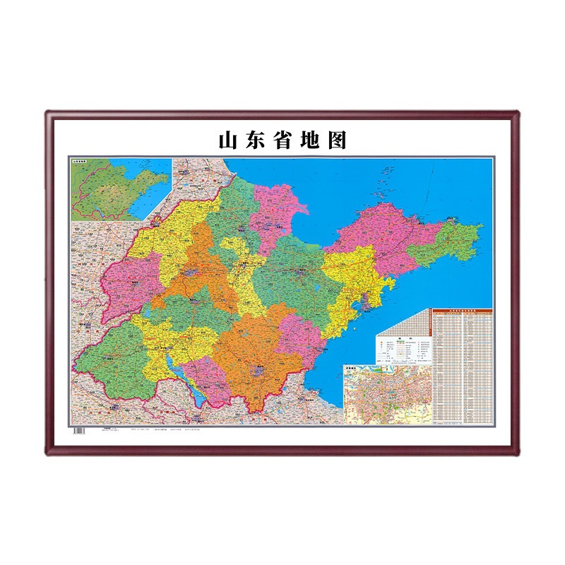 China Map World Map Hanging Painting Office Background Decorative Painting Solid Wood Frame Large Size Hanging Painting