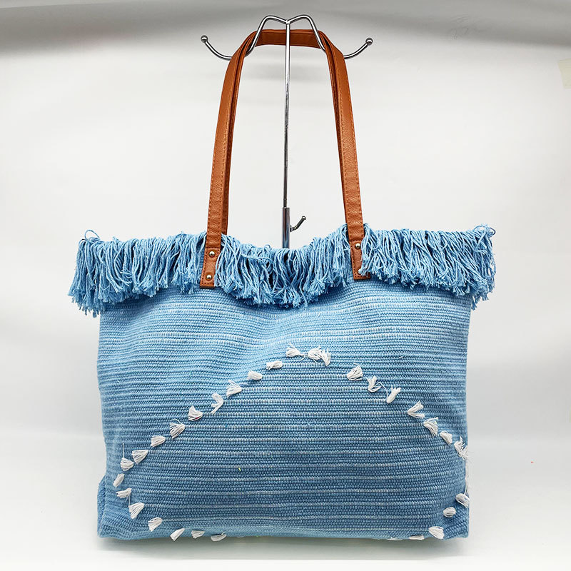 Women's Handbag 2023 New Tassel Solid Color Simple One Shoulder Bag Large Capacity Commuting Fashion Hand Bag