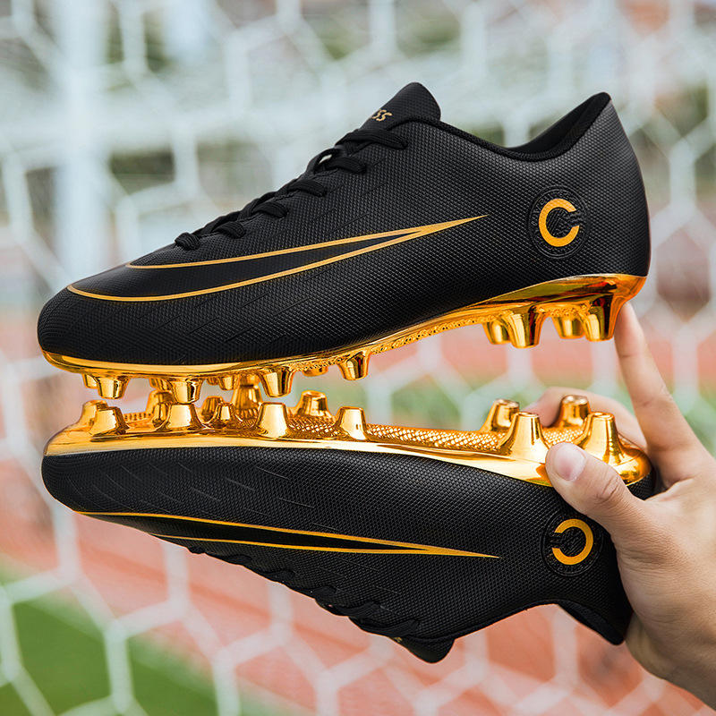 黄金战靴镀金底足球鞋男女防滑耐磨ag长钉学生男女童专业训练比赛
