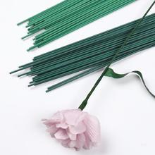 二2号花杆花枝绿色胶包细铁丝手工花材料DIY编织玫瑰花干钩织花束