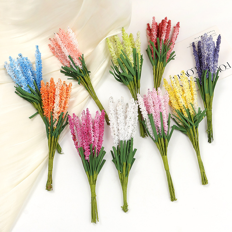 仿真薰衣草花穗把束 假花 diy喜糖盒礼盒填充配饰 餐桌摆件装饰花