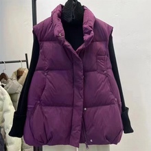 韩国设计感羽绒服马甲女2023新款立领气质马夹背心妈妈时代外套