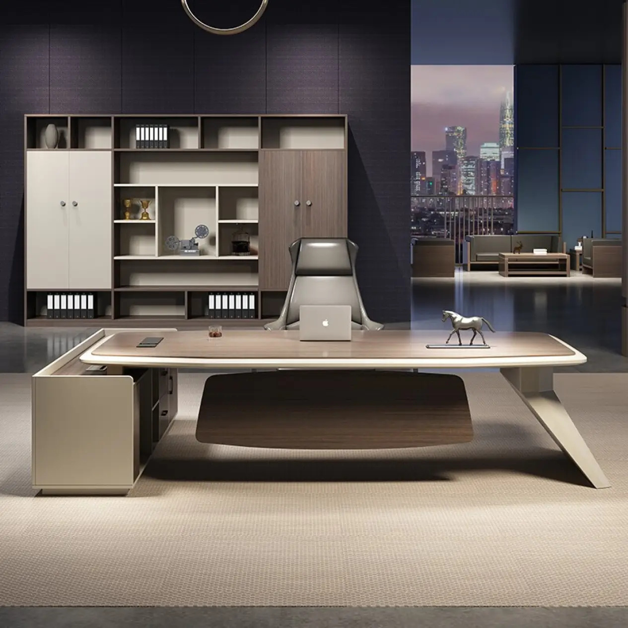 似锦老板桌椅组合总裁桌简约现代大班台主管桌办公家具老板办公桌