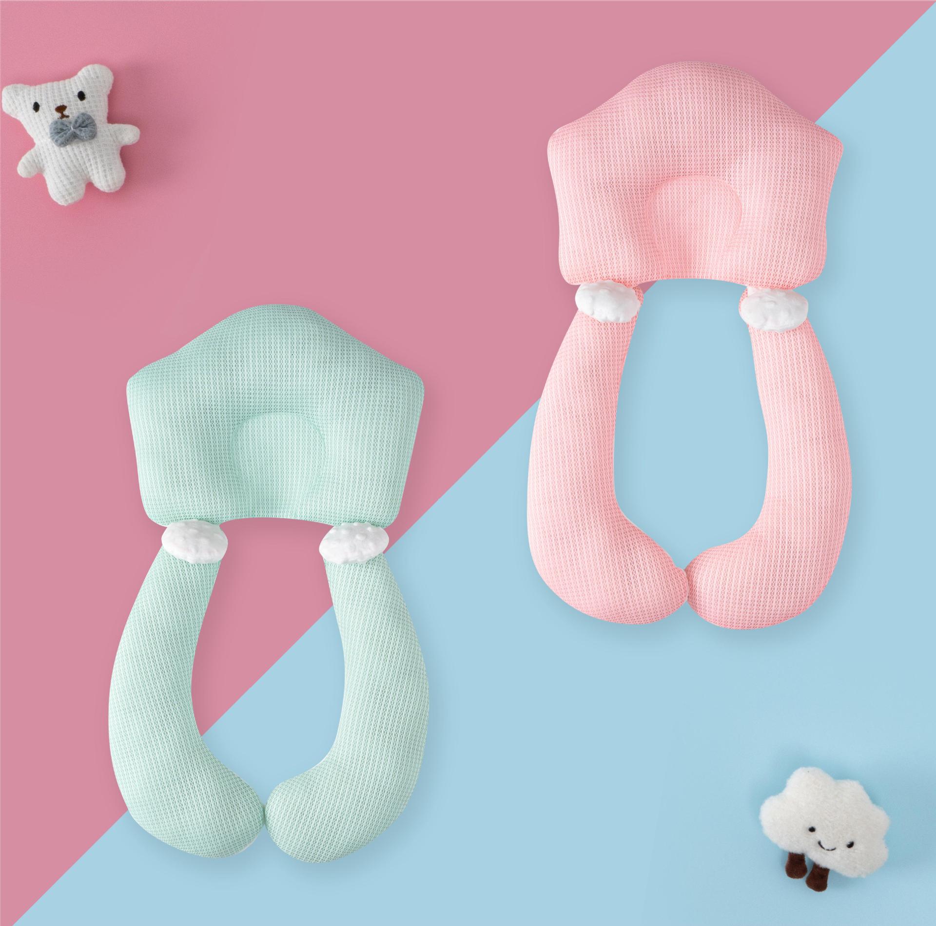 宝宝安抚枕婴儿纠正偏头u型枕新生儿哄睡觉神器两截分体式枕头