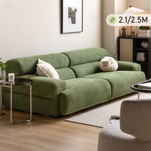 布艺沙发客厅复古羊羔绒沙发客厅小户型三人位模块布沙发四季沙发