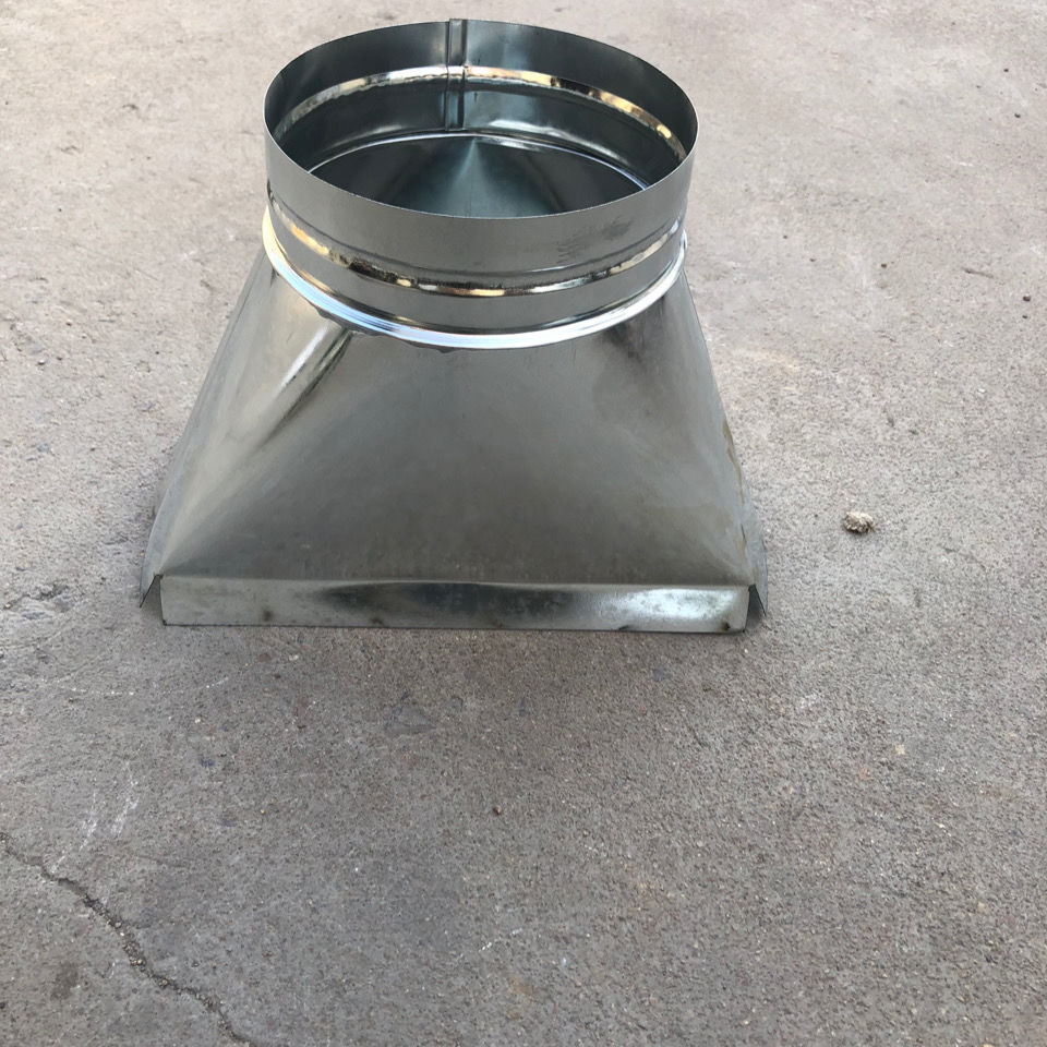 烧烤车方变圆 净化器烧烤炉方改圆变径接口烧烤车烟筒管道排风管