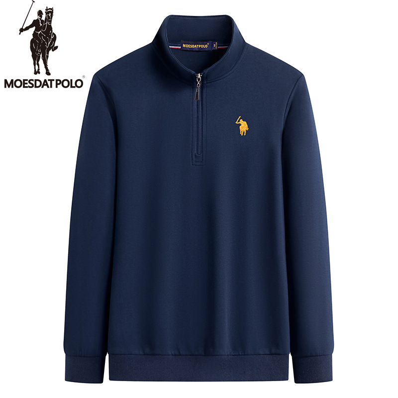 拉尔伦保罗秋冬款套头宽松大码刺绣男长袖加大休闲胖子圆领卫衣