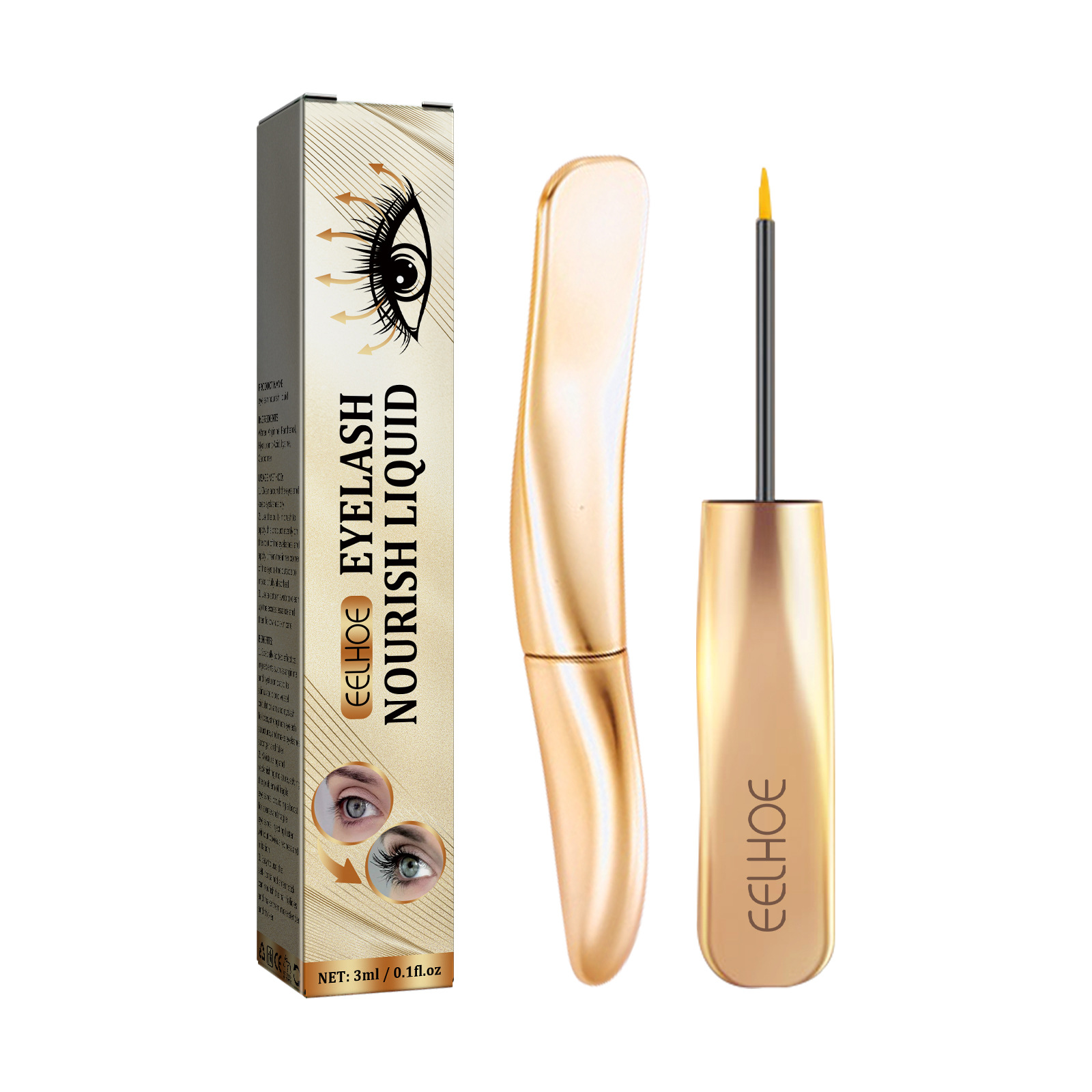 Eelhoe Eyelashe Essence Eyelash Black Curling Natural Beautiful Long Thick Eyelash Moisturizing Care Solution