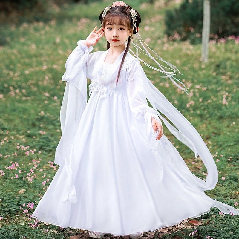 汉服表演服女宝宝旗袍夏季小女孩改良洋气中国风薄款婴儿碎花连衣裙