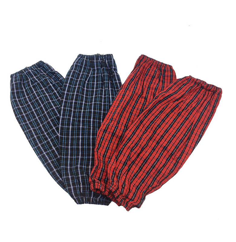 Plaid Cotton Sleeves Thin Labor Protection Oversleeve Sleeves Cotton Lengthened Men's and Women's Work plus Size Extra Long Anti-Fouling Wear-Resistant Stain-Resistant