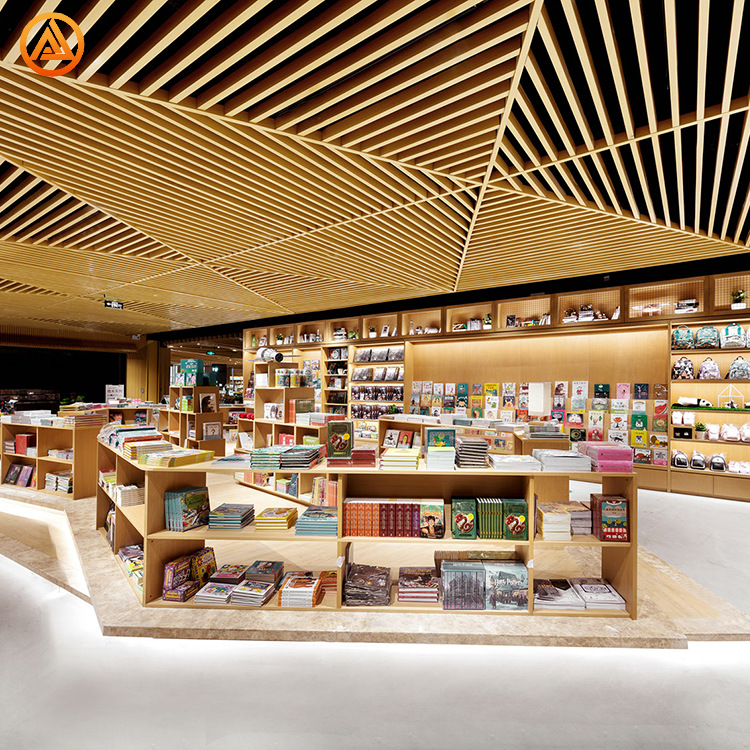 商场大型图书馆展示柜儿童书籍双面中岛柜木质带灯创意绘本书架柜