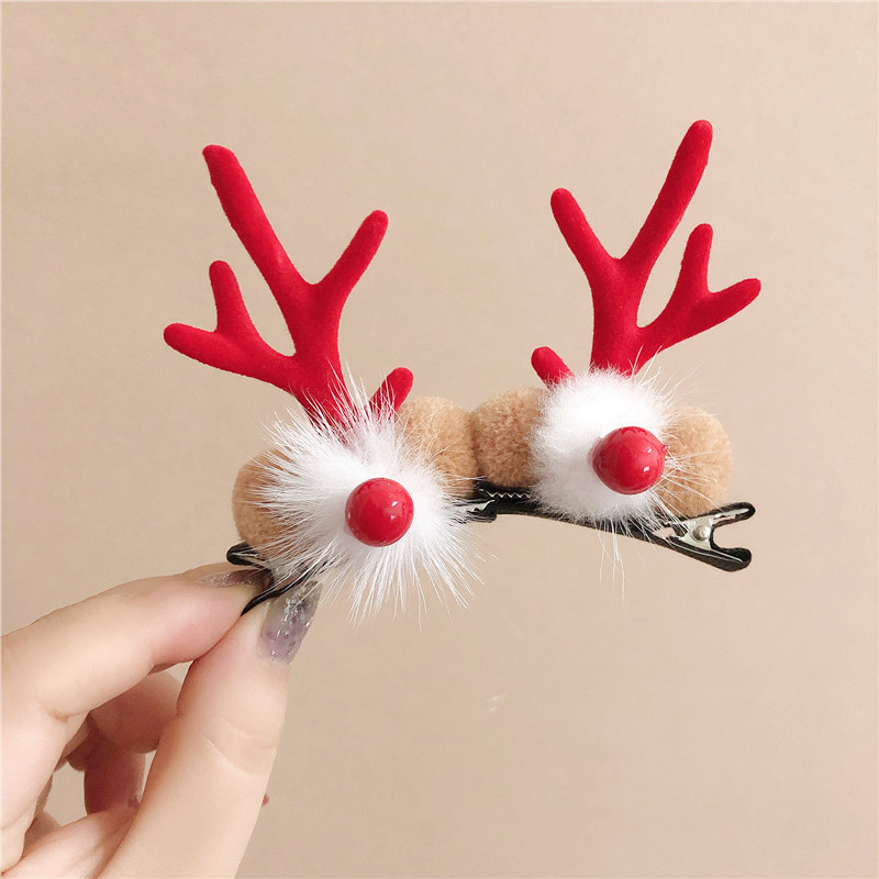 鹿角头饰发箍仙女森系超仙圣诞毛球写真发卡少女可爱小鹿耳朵头箍