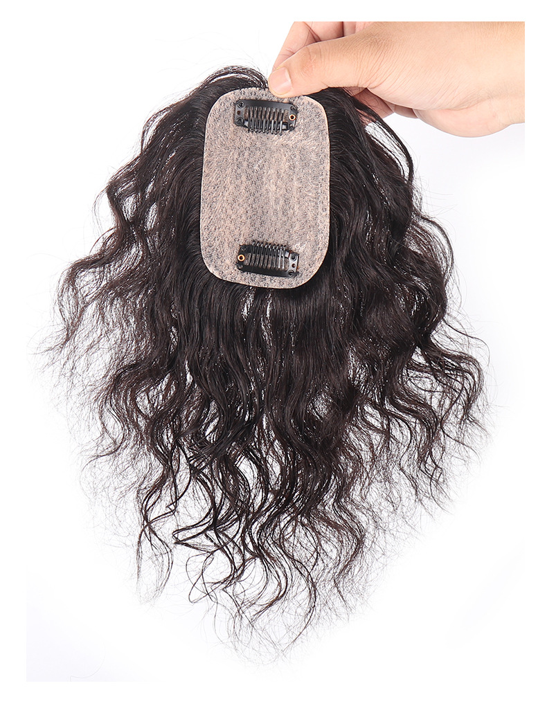 假发片头顶补发块女短卷发片真发丝小卷发发片遮白发发片工厂现货