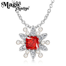 创意s925纯银项链六角星镶嵌冰花切高碳钻珍珠欧美时尚轻奢饰品