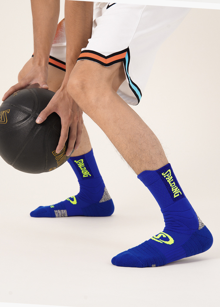 斯伯丁天眼篮球袜实战精英加厚毛巾底袜男女中长筒防滑减震运动袜