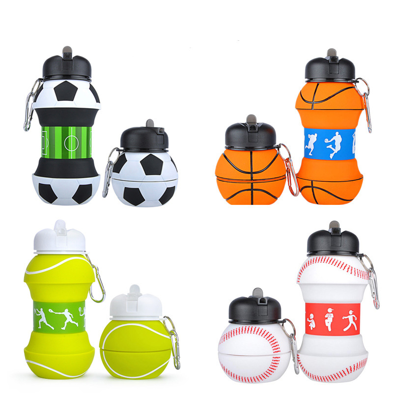 hot selling portable silicone folding cups outdoor sports bottle creative children large capacity silicone cup for water