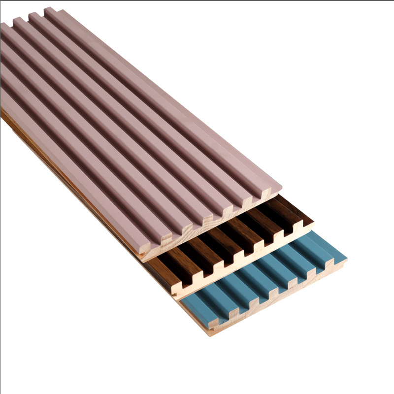 网红实木格栅电视背景墙生态木长城凹凸形木格珊木板材木质材料家