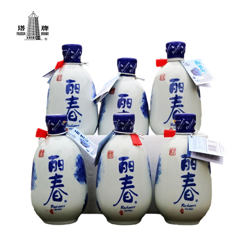 绍兴黄酒塔牌牡丹丽春酒半干型礼盒手工糯米特型黄酒375ml*6瓶