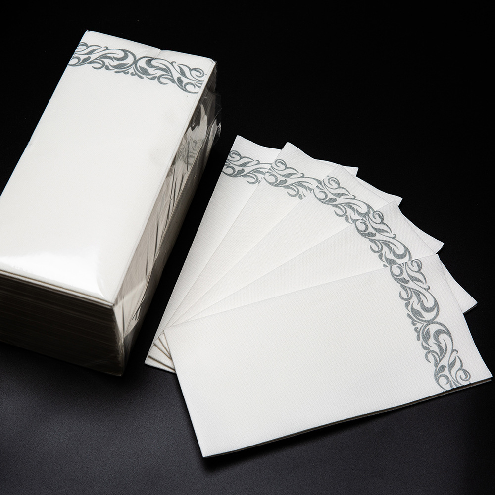 彩色无尘纸可印logo印花折叠餐巾纸酒店西餐派对咖啡 可烫金43*30