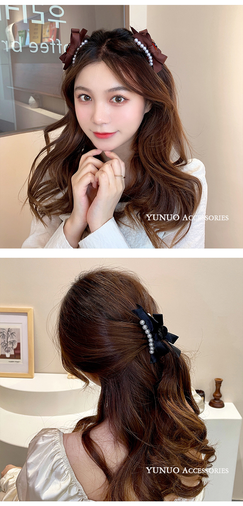 优雅珍珠刘海抓夹气质侧边发卡后脑勺发夹网红2021年新款夹子头饰