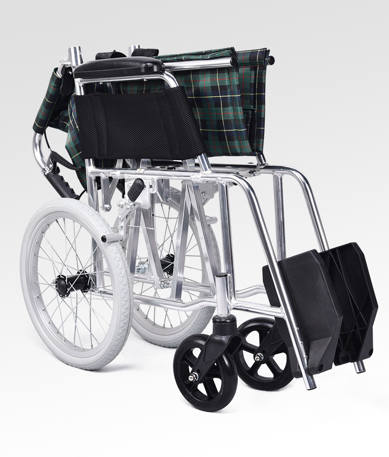 日本一期一会 手动轮椅铝合金超轻便小巧可折叠残疾人代步车ks880