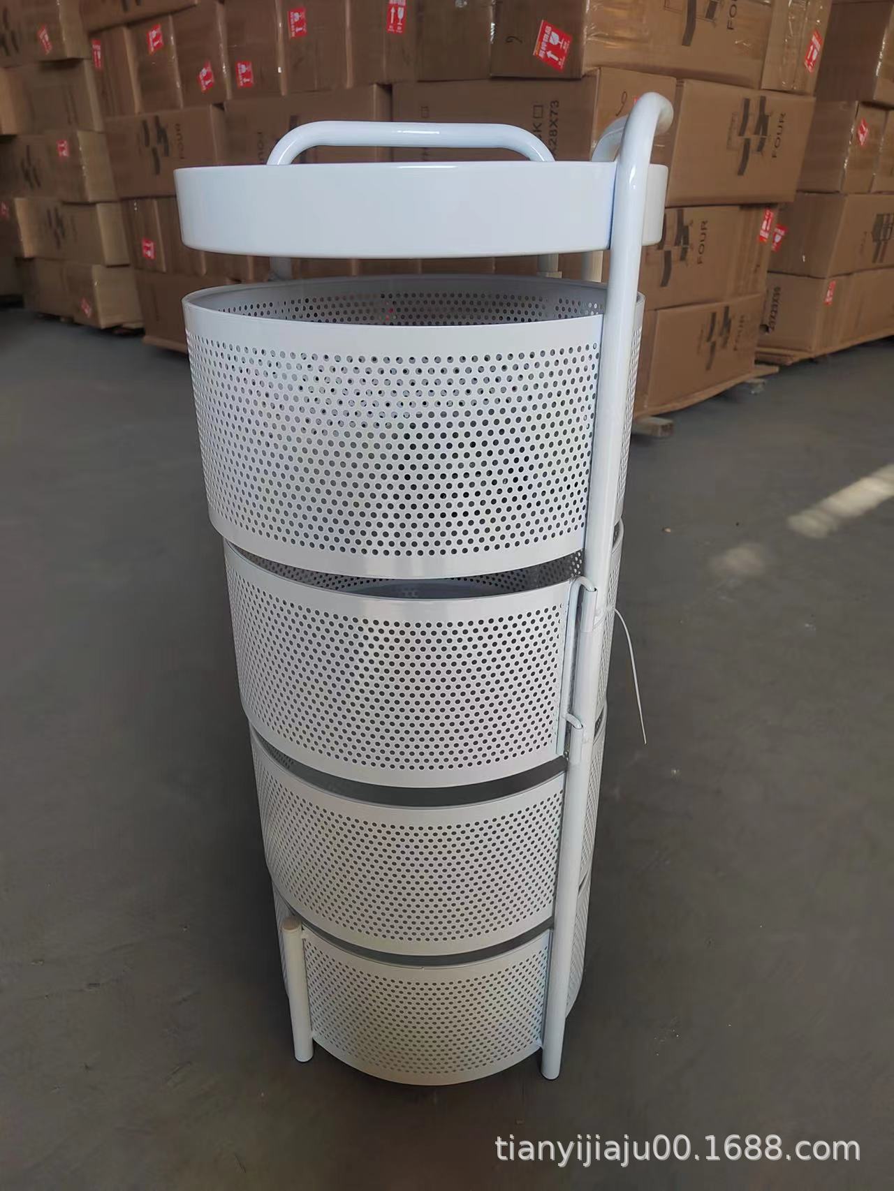 新款圆形旋转置物架可拆卸客厅卧室整理储物架可移动水果餐点收纳