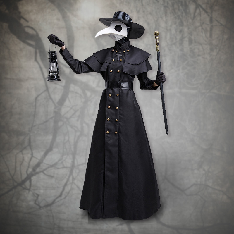 万圣节成人中世纪蒸汽朋克风欧美瘟疫医生服装乌鸦长嘴鸟人装